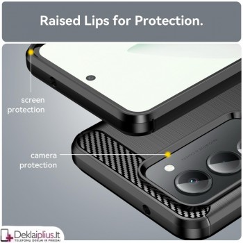 Carbon guminis dėklas - juodas (Xiaomi Redmi 15 4G) Carbon guminis dėklas - juodas (Xiaomi Redmi 15 4G)